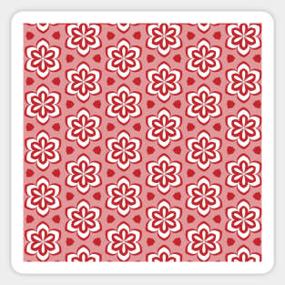 Red Floral Pattern Sticker
